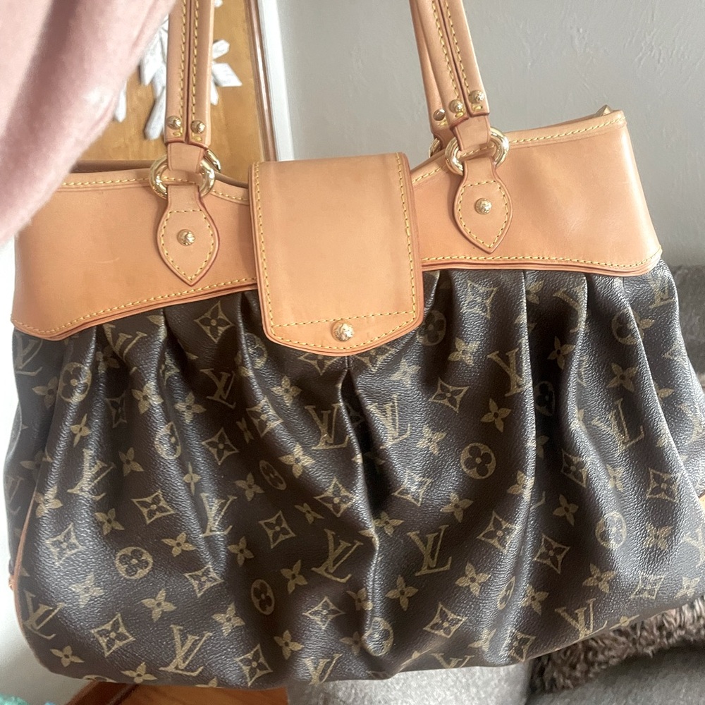 Louis Vuitton Cream and Brown Tote